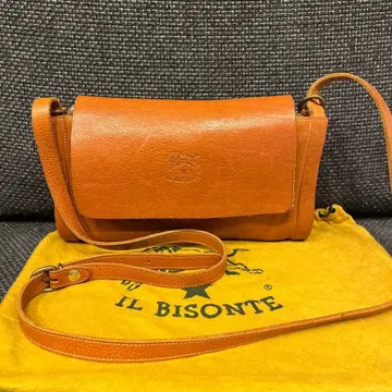 IL BISONTE 오렌지 가죽 숄더백
