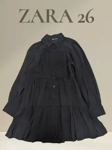 자라 ZARA 튜닉 티어드 블랙 옷깃 셔츠 S 긴팔