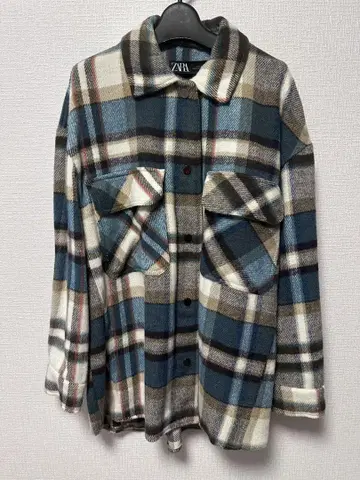 ZARA 체크 무늬 플란넬 자켓