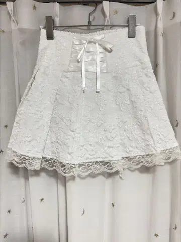 Ank Rouge 자카드 플레어 스커트 화이트
