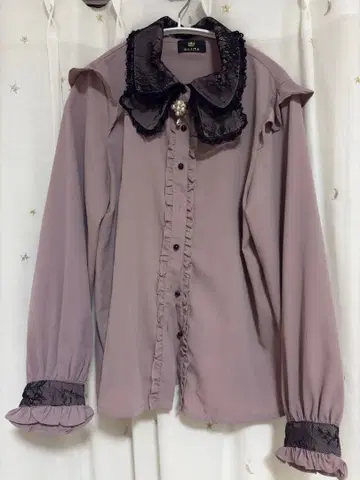 ROJITA 로지타 오버 레이스 리본 칼라 블라우스 핑크