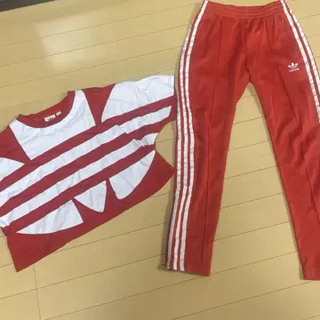 adidas 빨흰 저지 세트 S 사이즈