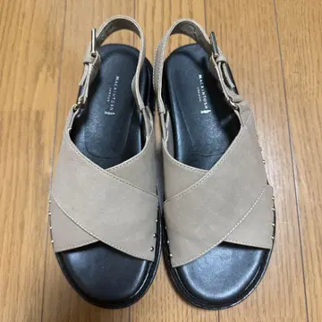 매킨토시 MACKINTOSH 베이지 크로스 스트랩 샌들