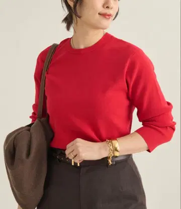 Plage Knit Long T 레드 빨간색