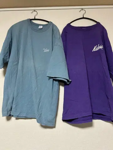 Keboz T셔츠 스카이블루 XL 보라색 L 2장 세트