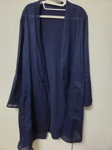 두클라쎄 네이비 긴팔 가디건 허리 리본 포함