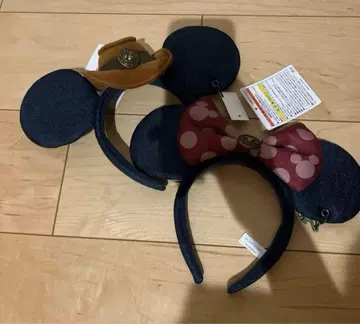 디즈니랜드 웨스턴 미키 미니 머리띠 데님 2