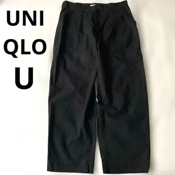 유니클로 U 와이드 핏 베이커 팬츠 블랙 허리 85 빅 사이즈