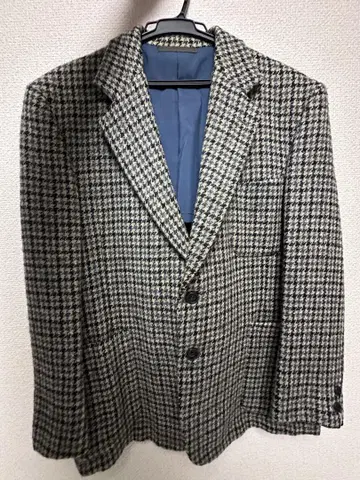 해리스 트위드 하운드 투스 테일러드 자켓