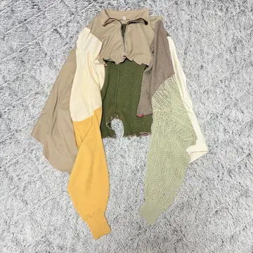 이소재 믹스 긴팔 상의 모리걸 핸드메이드