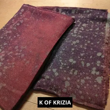 K OF KRIZIA 이탈리아 보르도 실크&울 스톨