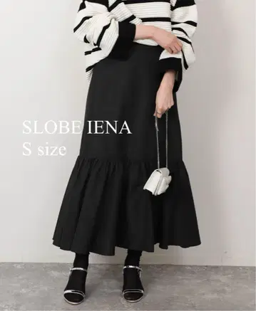 [하자품] SLOBE IENA 타프타 캉캉 스커트 블랙 S 사이즈