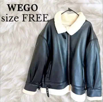 WEGO 인조 가죽 플라이트 자켓 무스탕 코트