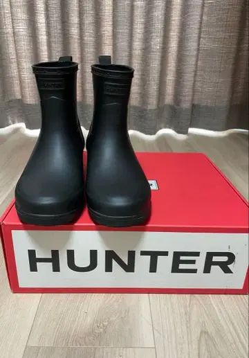 HUNTER 레인 숏부츠 블랙
