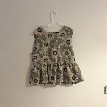 ZARA 플라워 프린트 구조 페플럼 상의