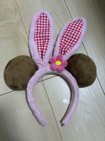 토끼 귀 머리띠 핑크 브라운
