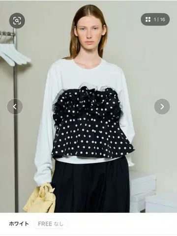 Mixed Fabric Frill Tops/이소재 콤비 프릴 탑스