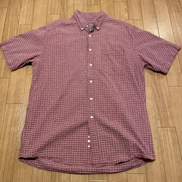 Eddie Bauer 반팔 체크 셔츠 90s M
