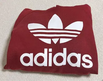 adidas 빨간색 후드 부착 후드티 S