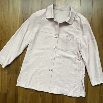 새상품급 옅은 핑크 베이지 긴팔 블라우스 13호 겉옷 셔츠 자켓