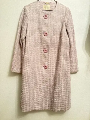 Debut de Fiore 핑크 계열 트위드 롱 코트