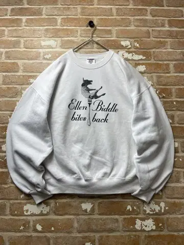 90s USA제 JERSEYS 저지 맨투맨 애니멀 화이트 구제 의류