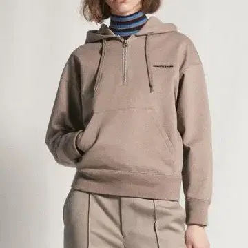 뷰티풀피플 새상품급 수빈 피마 맨투맨 지퍼 후드티 모카 브라운