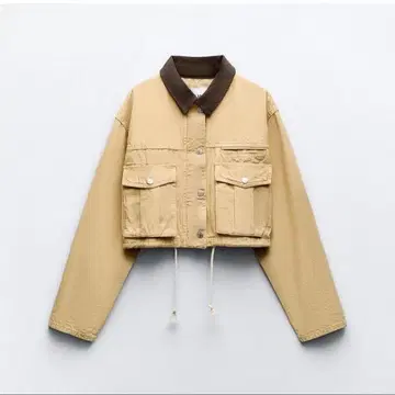 베이지 크롭 자켓