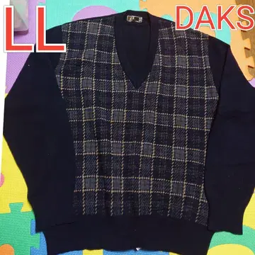 LL DAKS 닥스 울 100% 체크 니트 남성용