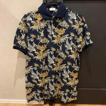 미사용 새상품 ETRO 꽃무늬 네이비 피케 셔츠