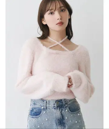 MERCURYDUO 미니 샤기 초커 니트
