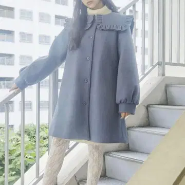 메리제니 코트 애쉬 블루 프리 사이즈 방한