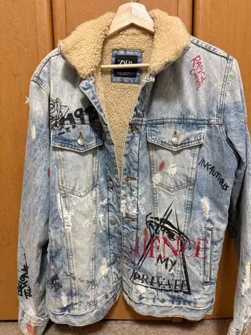 ZARA 보아 포함 데님 자켓 M