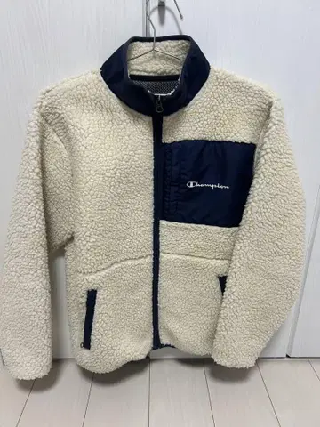 Champion 플리스 자켓 M 화이트/네이비