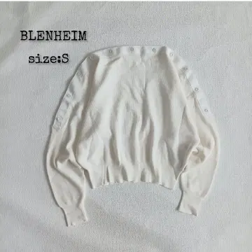 블렌하임 BLENHEIM 버튼 니트 스웨터 화이트 S