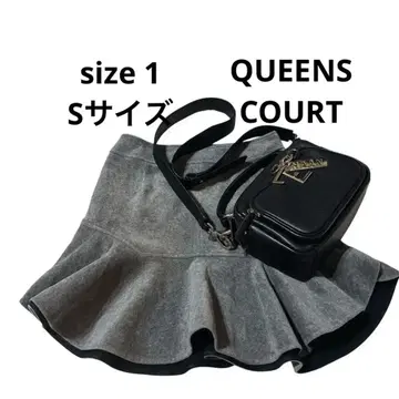 새상품급 QUEENS COURT 그레이 플레어 스커트 사이즈 1
