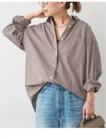 Deuxieme Classe Filroi 오버 셔츠 스트라이프