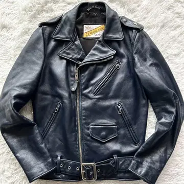 [ 레어 컬러 컨디션 최상 ] 샷 더블 라이더 자켓 원스타 네이비 34