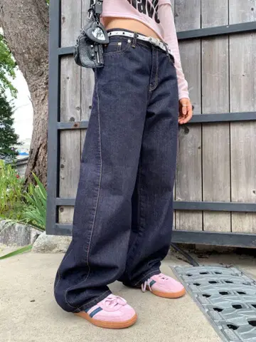 ootjorgn 와이드 레그 데님 팬츠