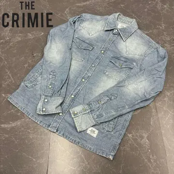 [ 아메카지 ] THE CRIMIE 데님 셔츠 라이트 블루 포켓 있음