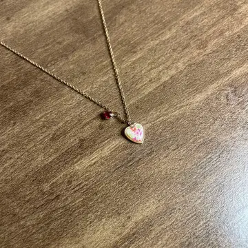 빈티지 핑크 골드 레트로 목걸이 sv925 구제 의류 F35