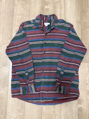 90's J.CREW 제이크루 긴팔 셔츠 두꺼운 소재 멀티 보더