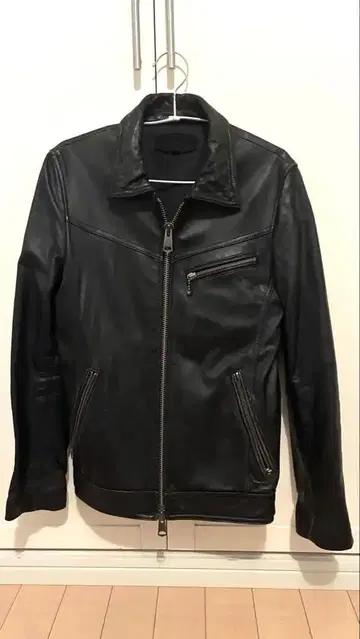 JACKROSE 블랙 가죽 라이더 자켓