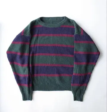 80's~90's 빈티지 니트 스웨터 멀티 컬러 보더