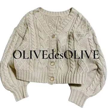 OLIVEdesOLIVE 베이지 케이블 니트 가디건 F