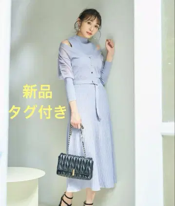 택 포함 새상품 Noela 노엘라 시어 도킹 원피스 라이트 블루