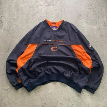 NFL BEARS USA 구제 의류 나일론 풀오버 자수 로고 맨투맨