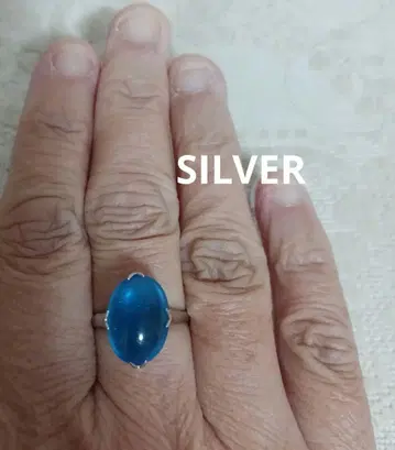 스카이블루 컬러 SILVER 반지