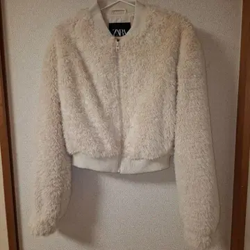 ZARA 인조 모피 봄버 자켓 L