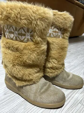 레어 퍼 부츠 송치 made in Italy 사이즈 40 25cm